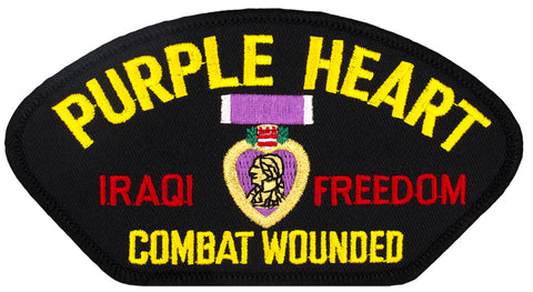 Purple Heart - Iraqi Freedom Veteran Embroidered Patch 5 3/16" x 2 5/8"