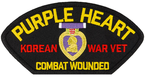 Purple Heart - Korean War Veteran - Combat Wounded Embroidered Patch 5 3/16" x 2 5/8"