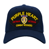 Purple Heart - Combat Wounded - Vietnam War Veteran Hat - Multiple Colors Available